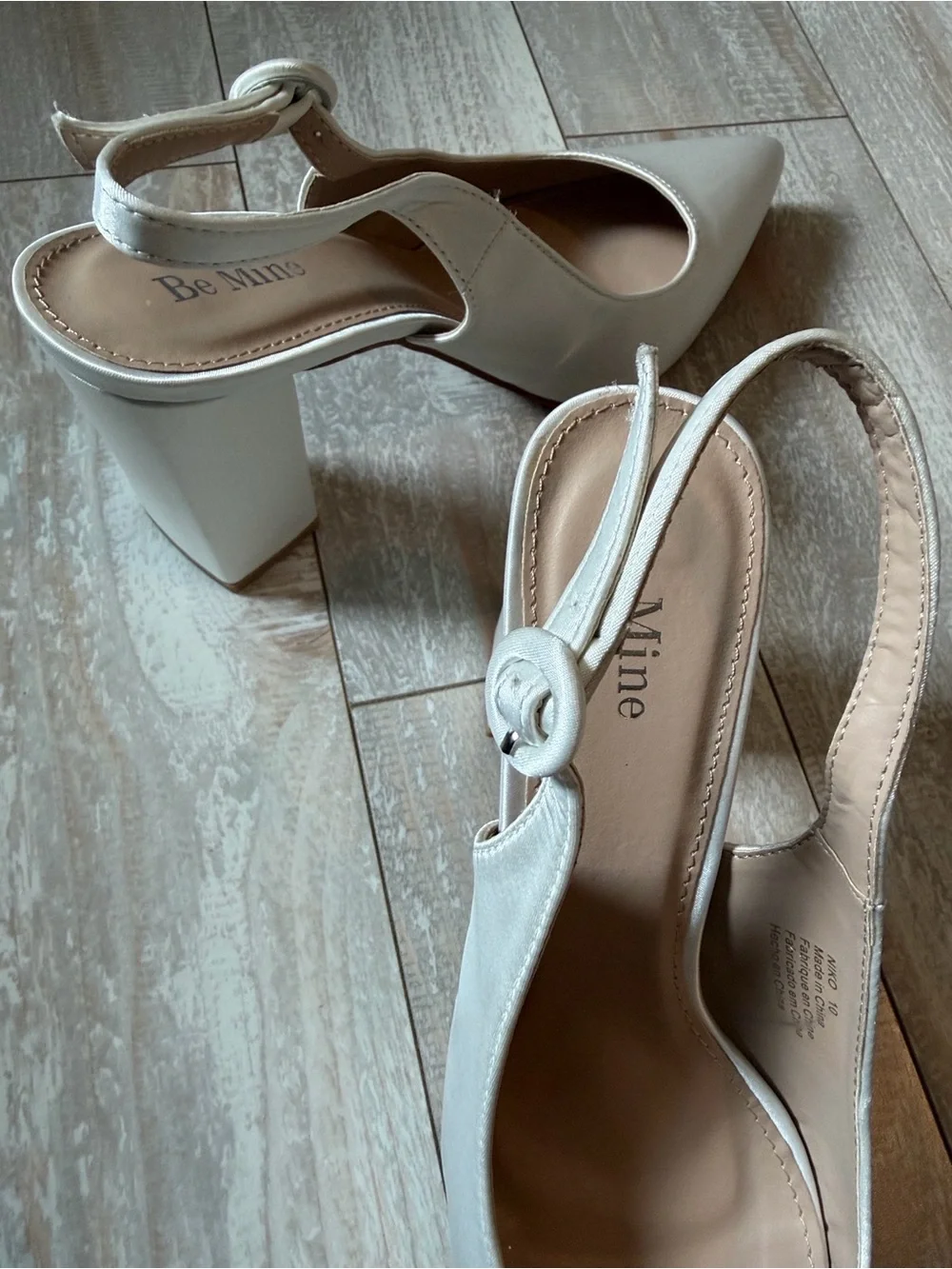 Be Mine Bridal Satin Slingback Pointed-Toe Pumps